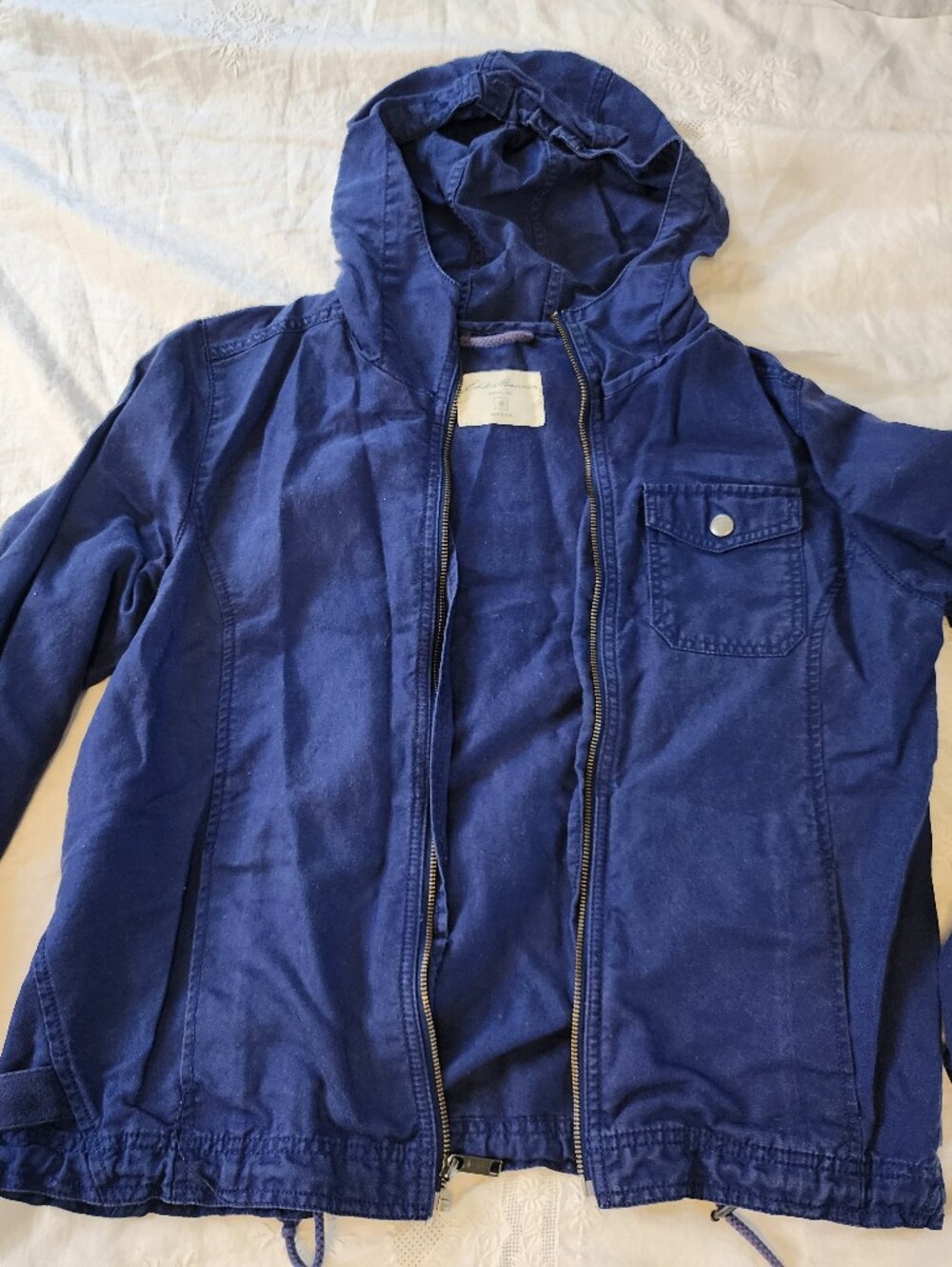 Eddie Bauer Hooded Field Jacket in Deep Blue